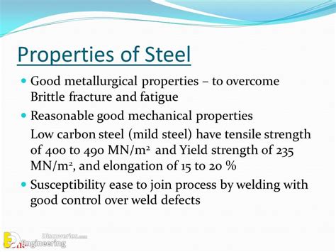 physical properties of mild steel